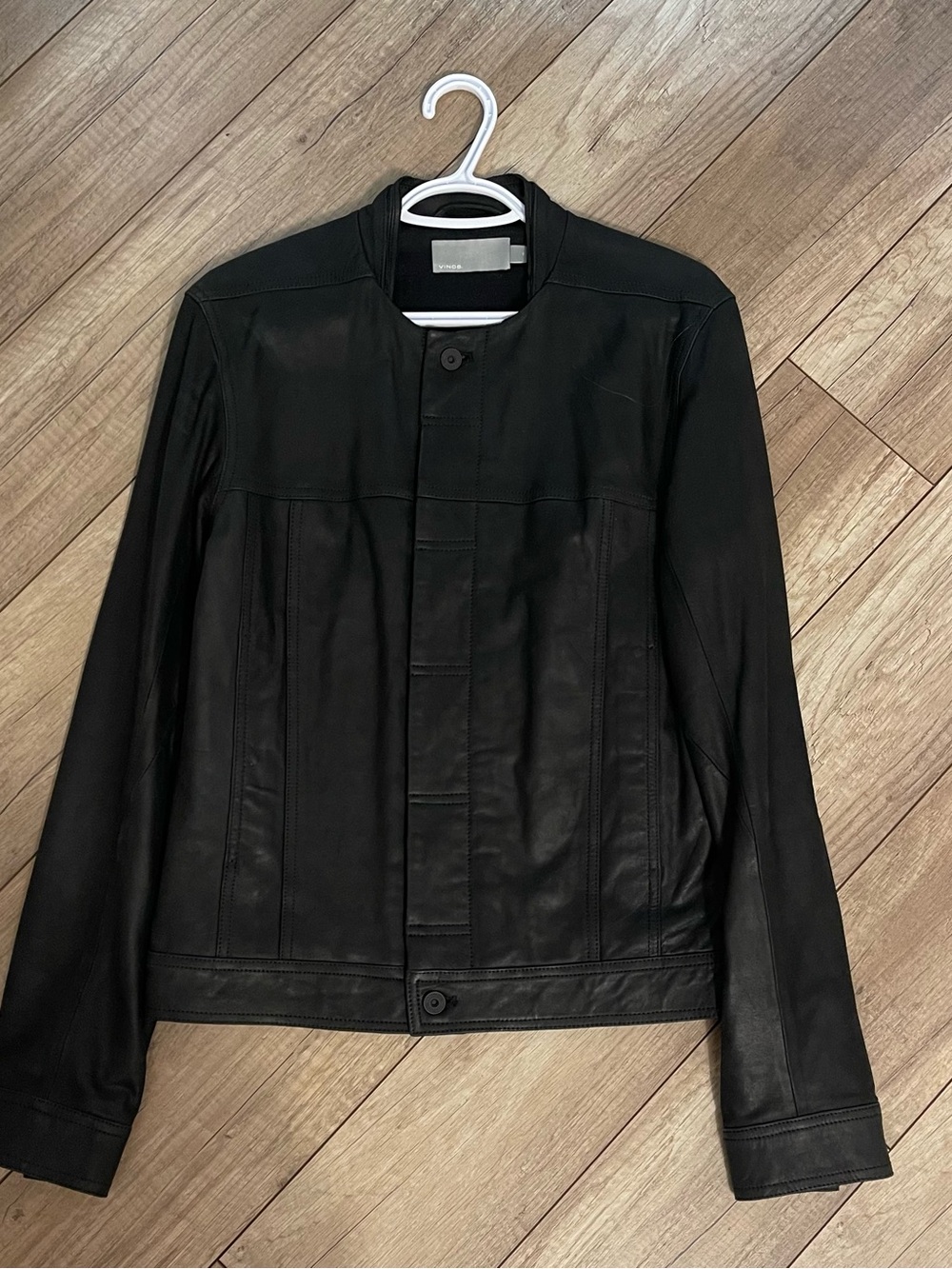 Vince men’s Black Leather Jacket size S